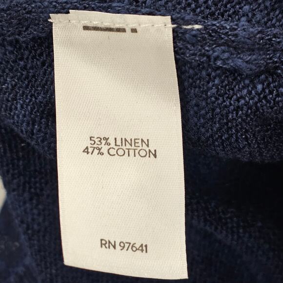 J Jill Cardigan Womens Size Small Blue Open Front Linen Blend Lightweight - Picture 10 of 14